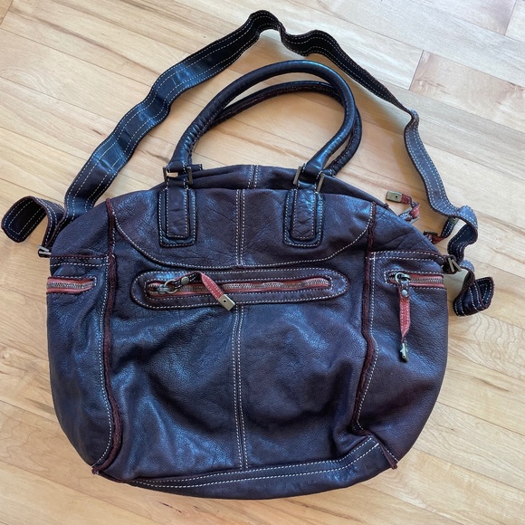 Sissi Rossi brown leather shoulder bag EUC - Picture 2 of 8